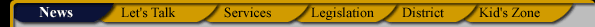 Menu tabs for the main headings.