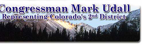 Congressman Mark Udall, Representing Colorado's 2nd District.