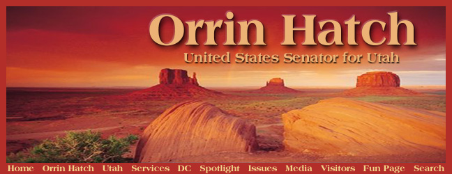 Senator Hatch's Webpage Banner