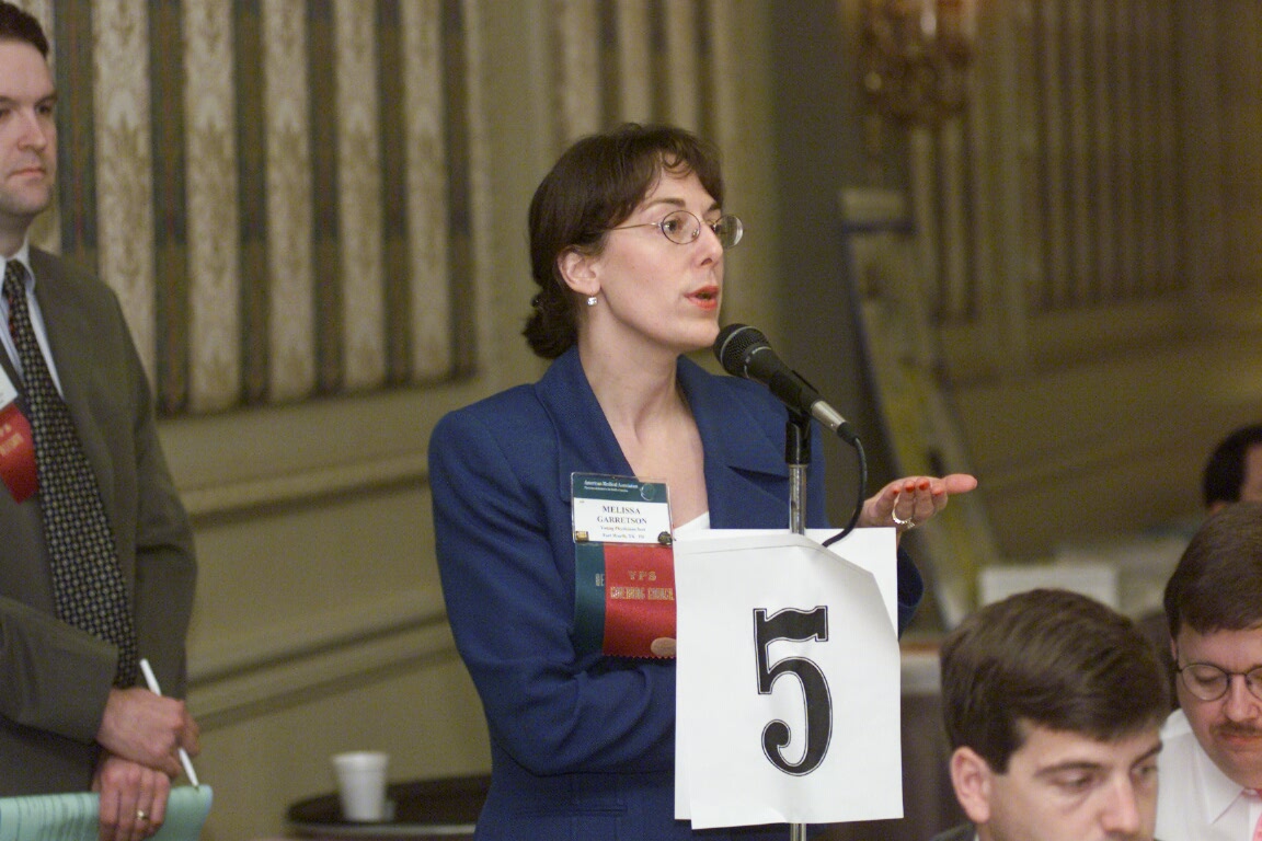 YPS Delegate Melissa Garretson, MD testifying on YPS resolut