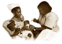 Photo of a nurse and child