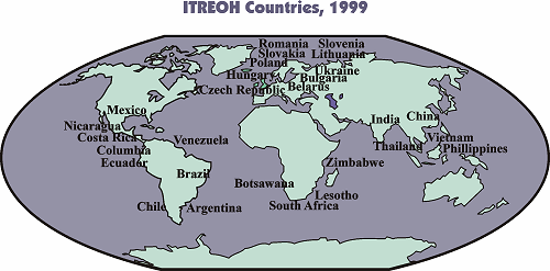 ITREOH Countries, 1999 world graphic