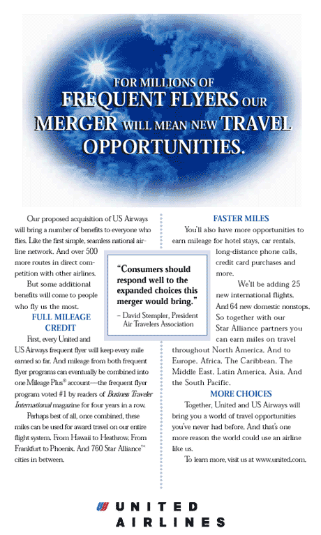 Merger will mean new travel opportunities