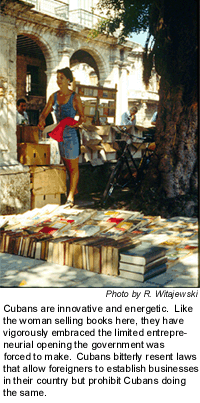 Woman selling books