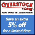 Save up to 70% plus an additional 5% Off at Overstock.com!  (expires 4/30, act now) 125x125
