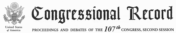 Image of Congressional Record Masthead with Great Seal