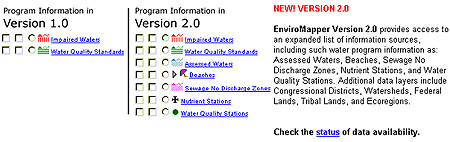Screen image of EnviroMapper Website