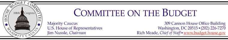 House Budget Committee Letterhead